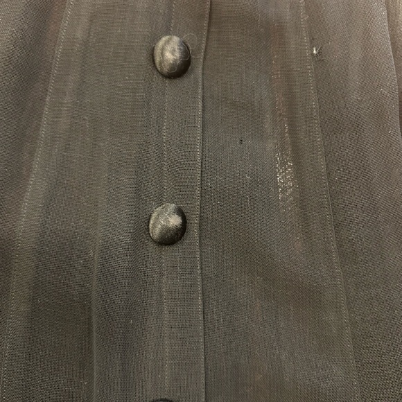 Antique mesh Black faux Button-Down Skirt - Picture 6 of 9